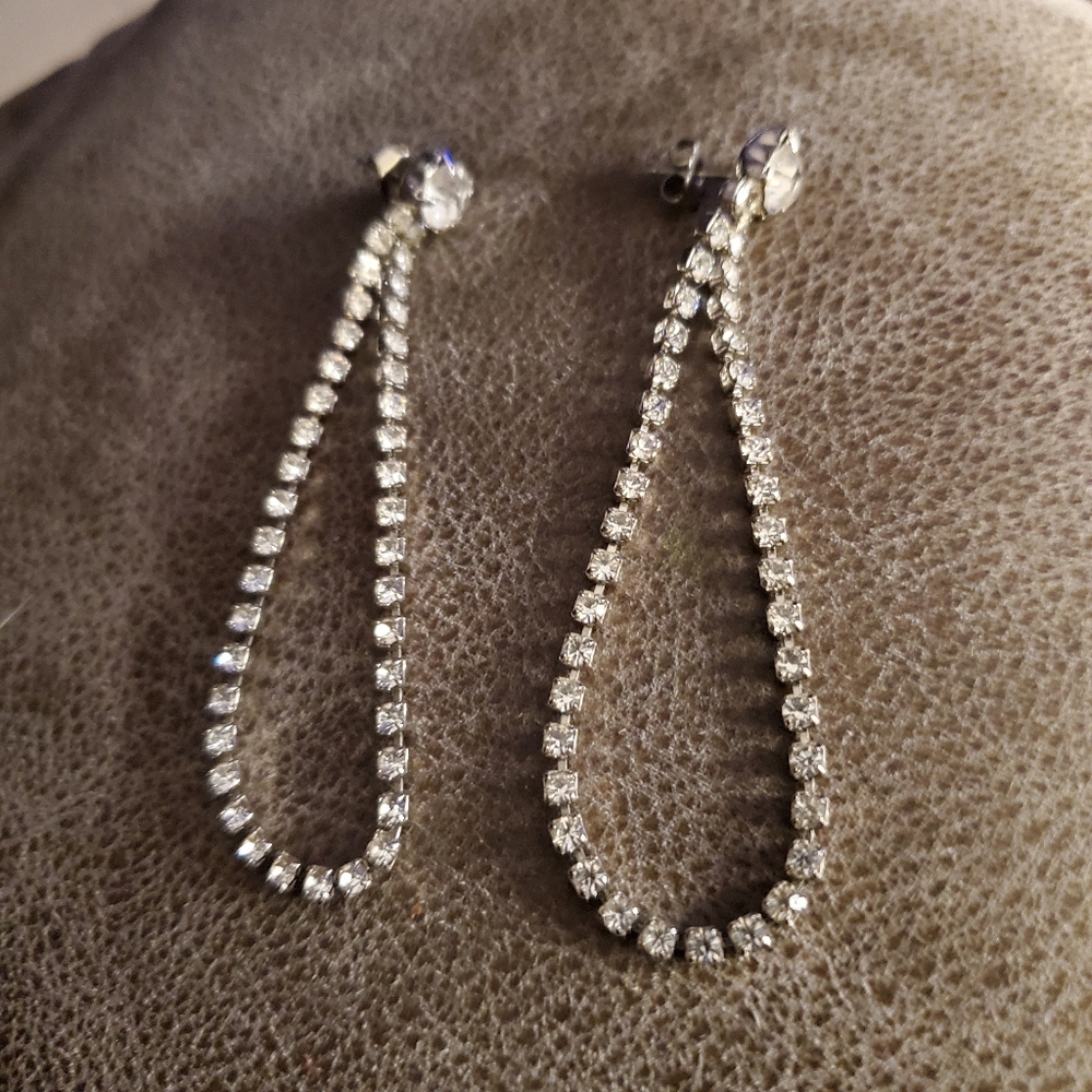 Crystal Sparkly Dangling‎ Pierced Earrings Women Jewelry